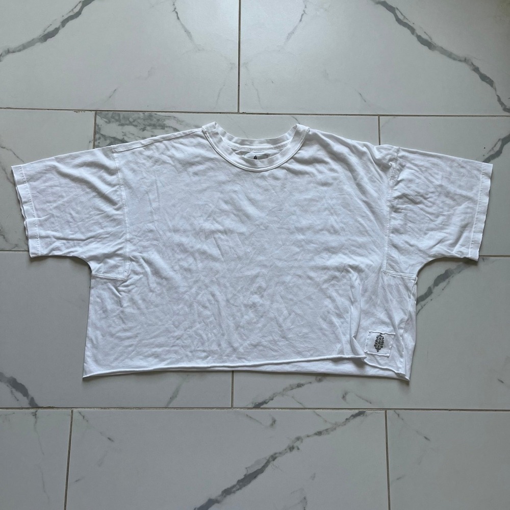 FP Movement by Free People Inspire Tee white color boxy crop sz medium